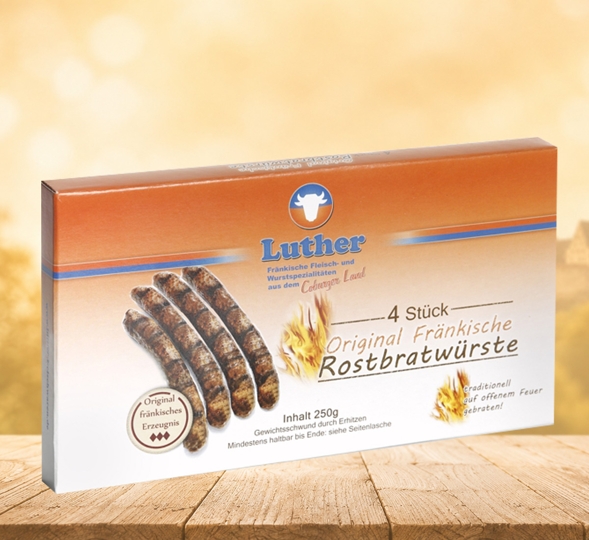 Fränkische Rostbratwurst 4 St. Präsentschachtel