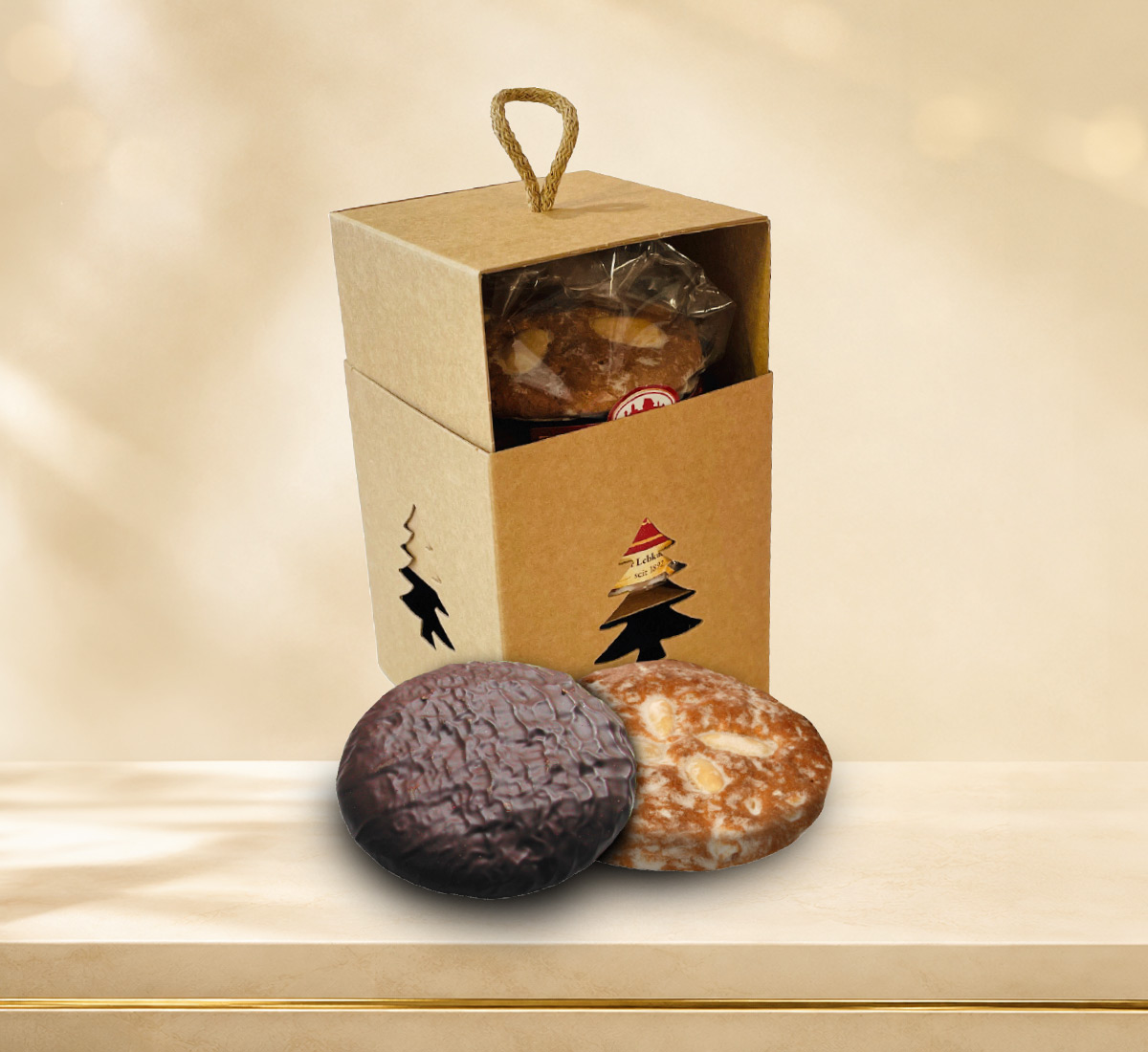 Tannenbäumchen Geschenkverpackung mit Meisterlebkuchen